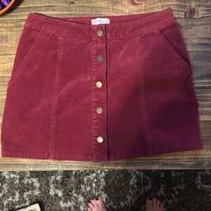 Alter'd state size M women's button down burgundy corduroy mini skirt.